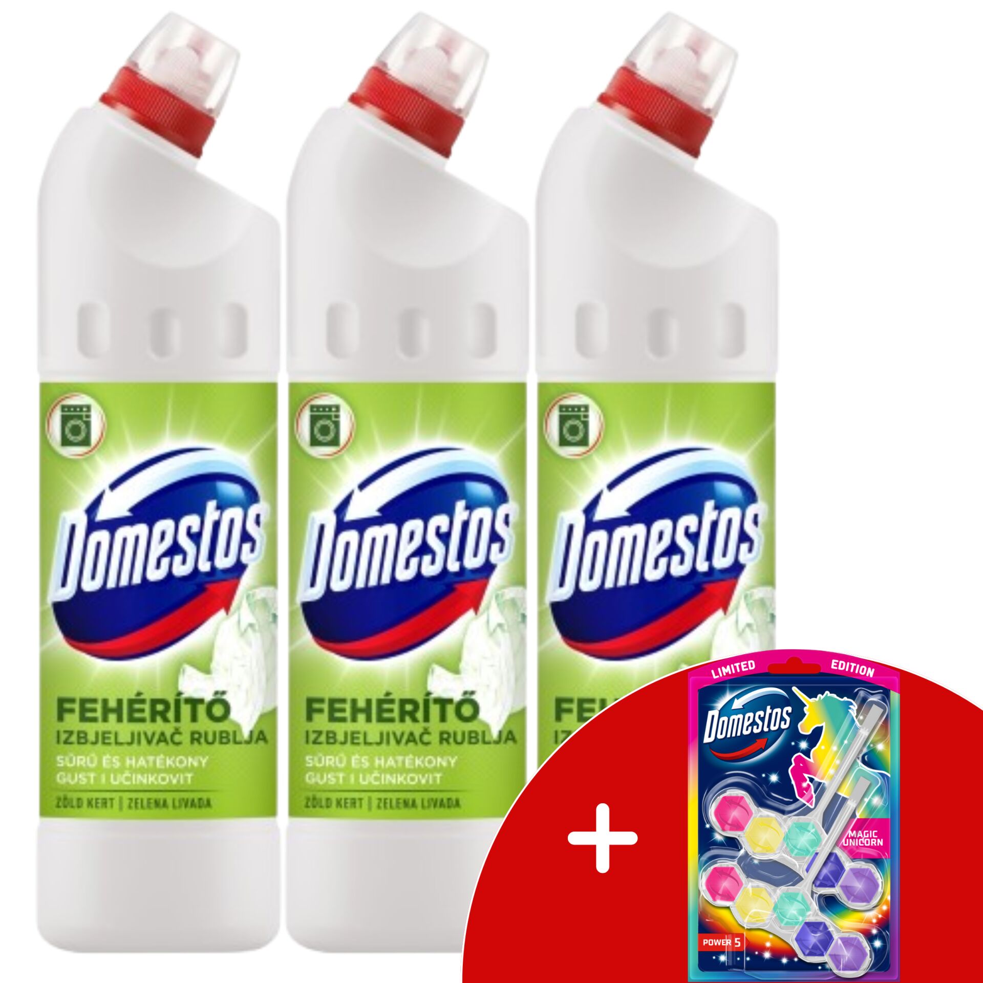 E-shop Domestos hustý bieliaci tekutý prostriedok Zelená Záhrada 3x750ml...