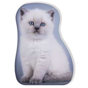White kitten shaped decorative pillow, 33x36 cm - Cushion cover