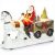 MagicHome karácsonyi dekoráció, Mikulás lóval, 9 LED, kerámia 154743646