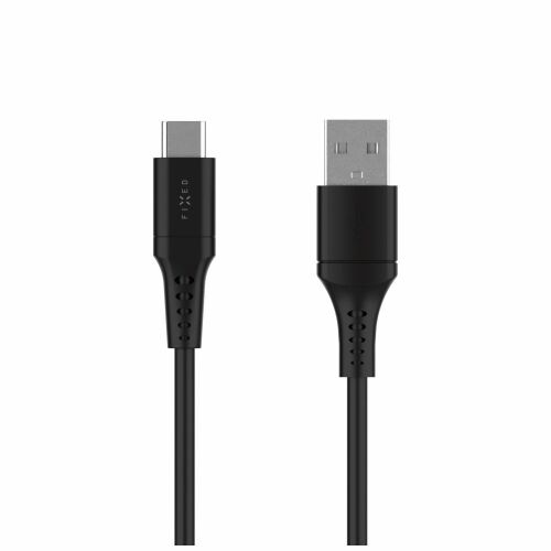 FIXED USB 2.0 hajlékony szilikon kábel USB-C/USB-C 0,3m, fekete 154841570 - Fixed