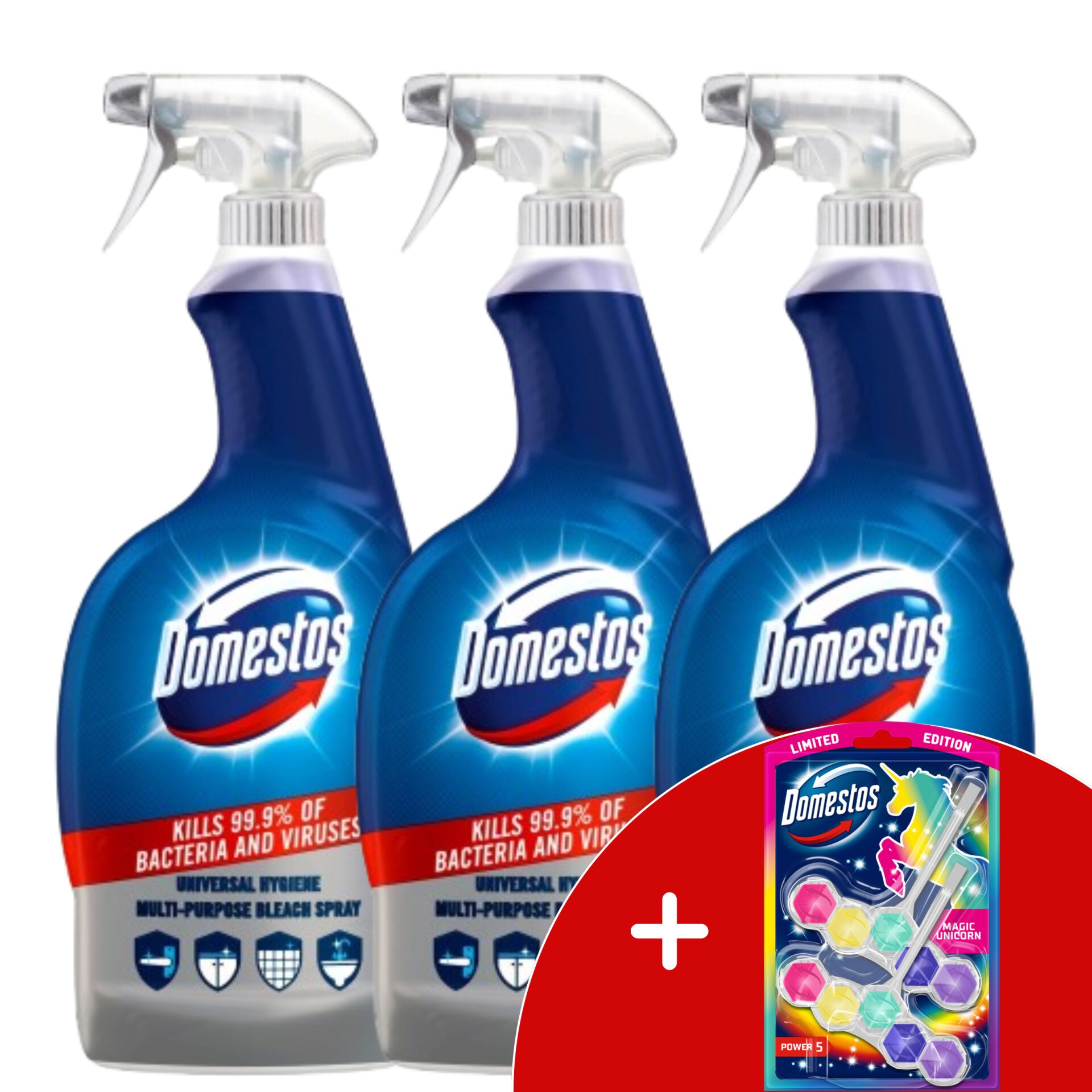 E-shop Domestos Universal Hygiene Spray 3x750ml + DARČEK Domestos Power5...