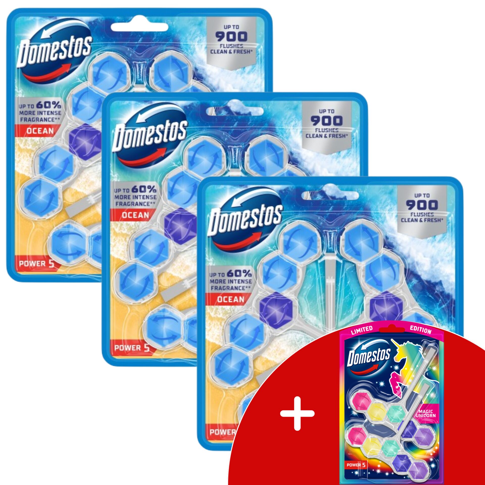 E-shop Domestos Power5 WC Osviežujúci blok Ocean (9x50g) + DARČEK Domest...