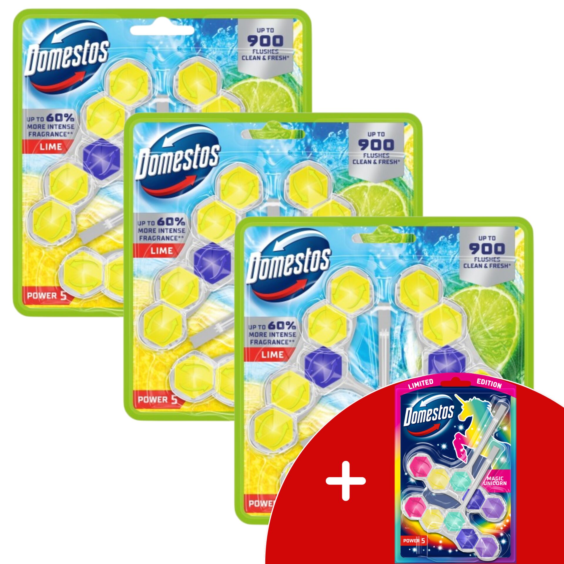 E-shop Domestos Power5 WC osviežovač blok Lime (9x50g) + DARČEK Domestos...