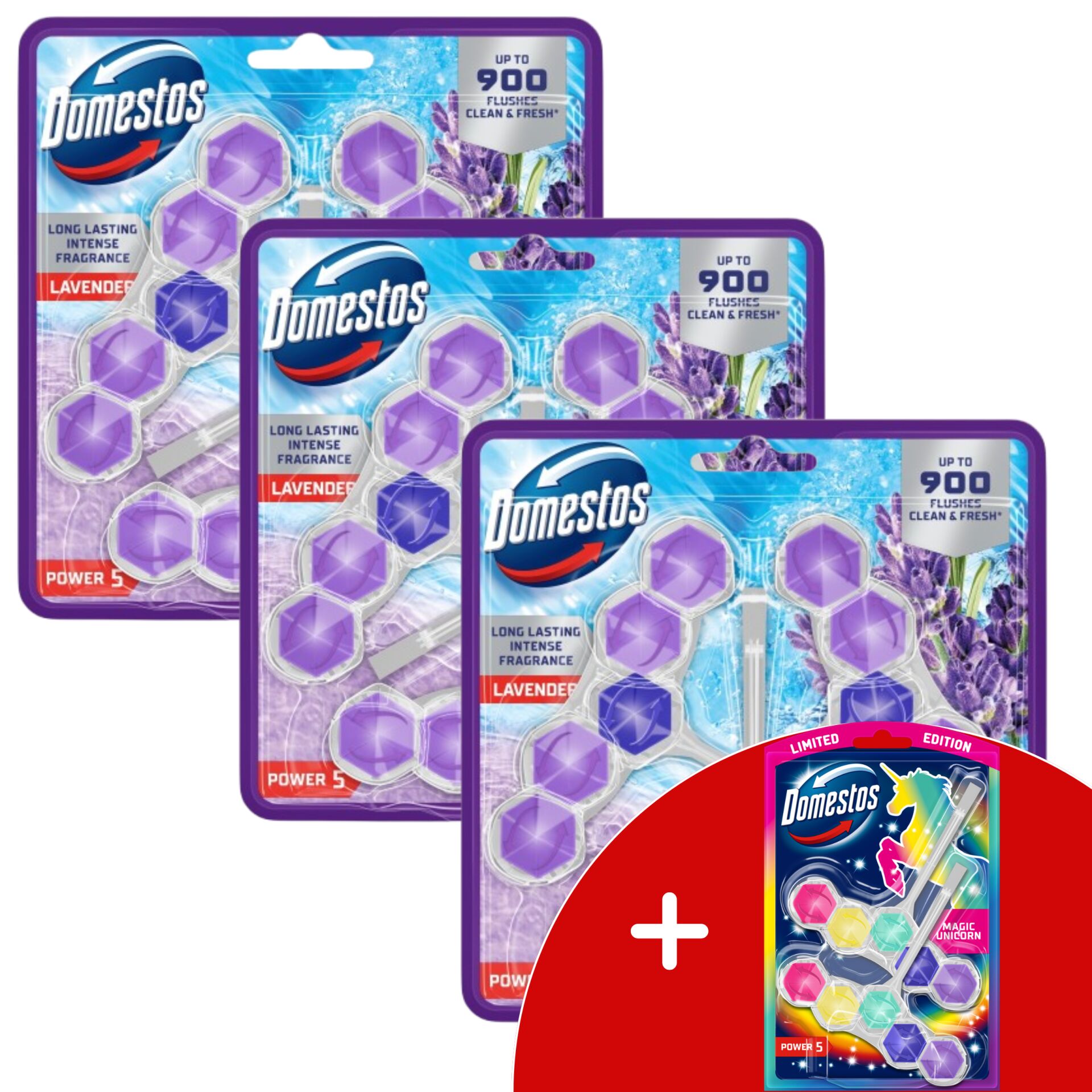 E-shop Domestos Power5 WC osviežovač blok Levanduľa (9x50g) + DARČEK Dom...