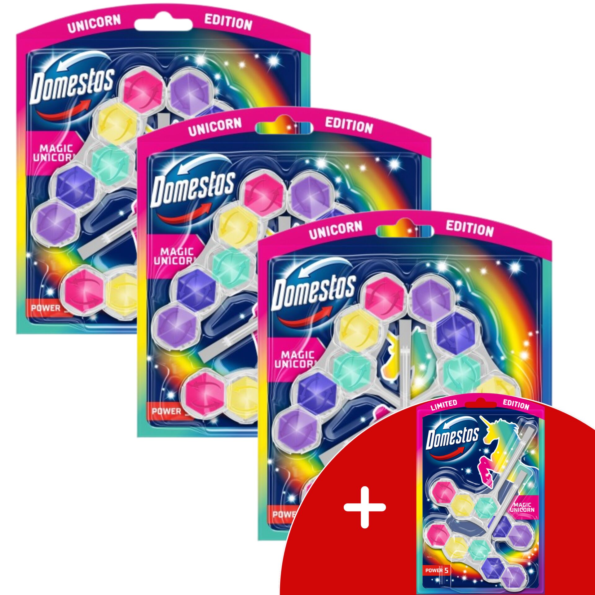 E-shop Domestos Power5 WC osviežovač blok Magic Unicorn (9x50g) + DARČEK...