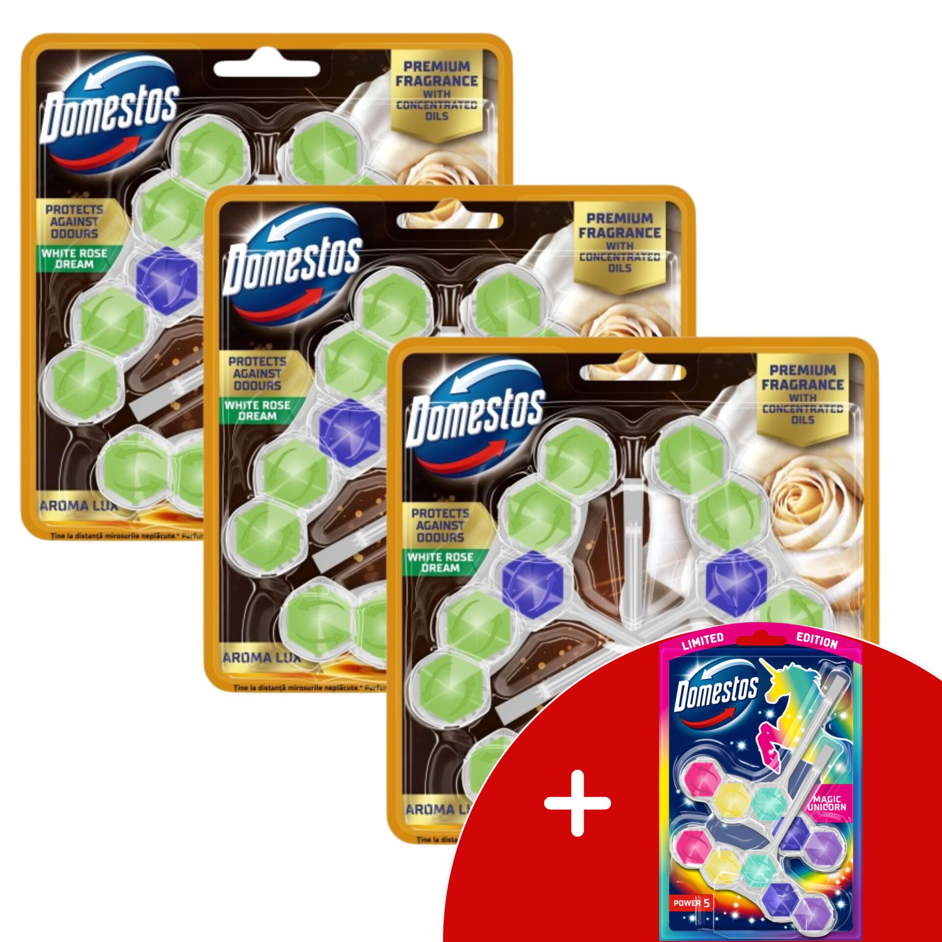 E-shop Domestos Aroma Lux WC blok White Rose Dream s koncentrovanými ese...