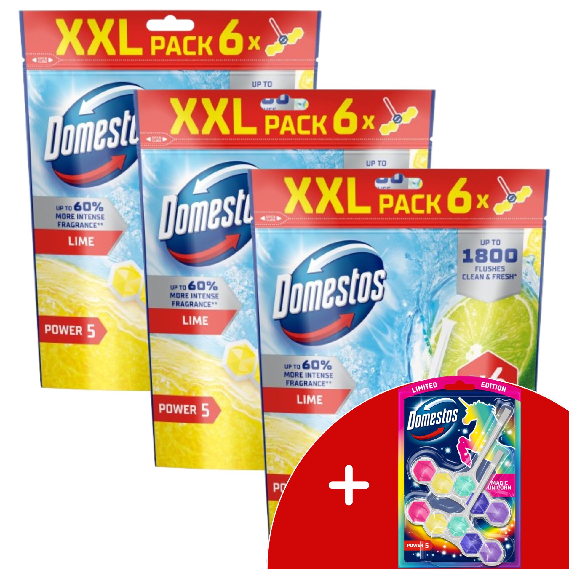 E-shop Domestos Power5 WC osviežovač blok Lime (18x50g) + Darček Domesto...