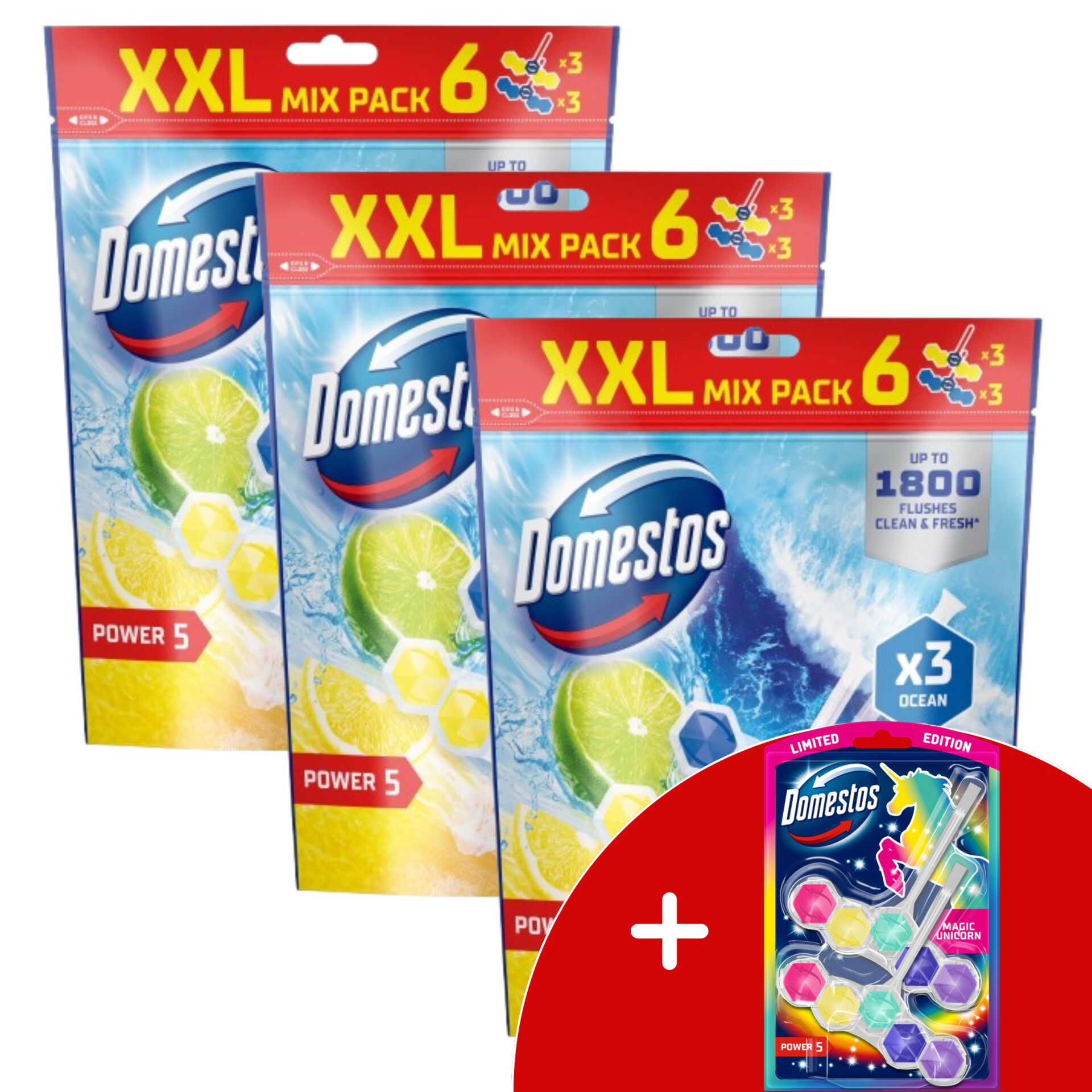 E-shop Domestos Power5 WC osviežujúci blok mix Lime &amp; Ocean (18x50g)...
