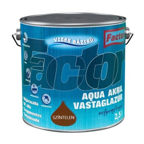 FACTOR Aqua Akril vastaglazúr - színtelen XTR 2,5 l