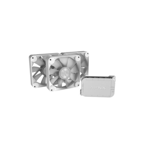 Apnx FP1-R 120 PWM ARGB házhűtő ventilátor szett, fordított légáramlás, PWM, ARGB, 3 db, fehér