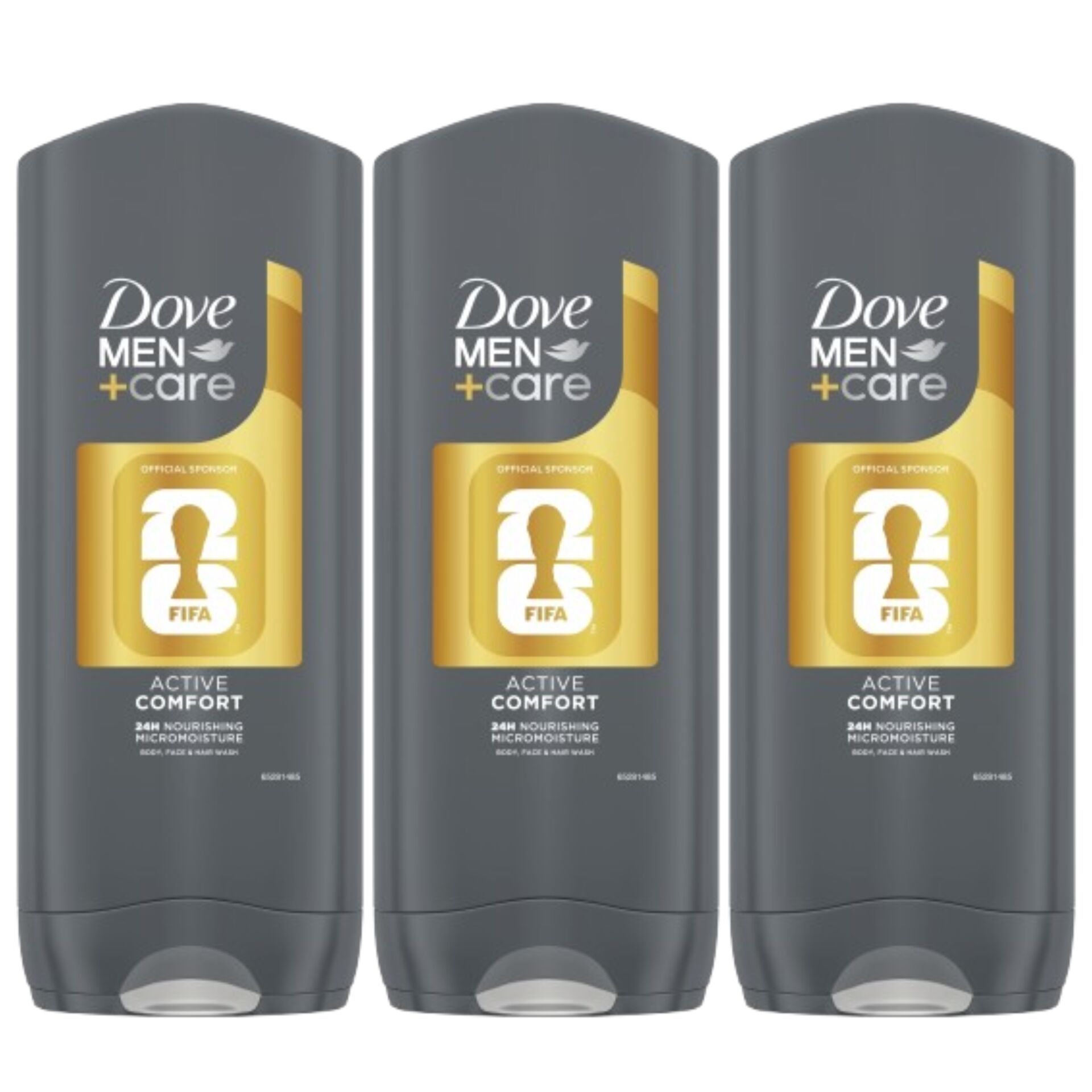 E-shop Dove Men+ Care Active Comfort FIFA LTD Krémový sprchový gél 3x400ml