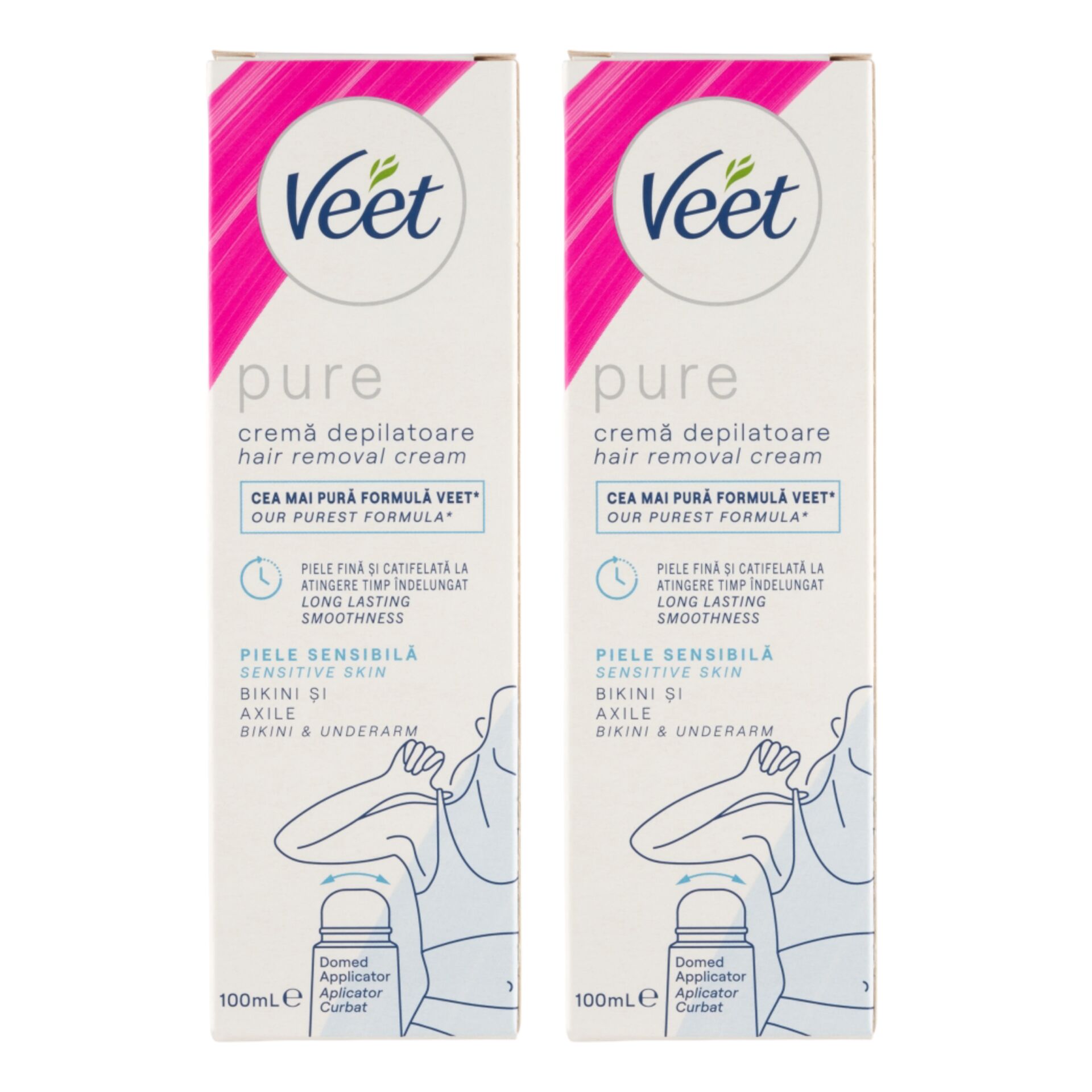 E-shop Veet Pure Krém na odstránenie chĺpkov pre citlivú pokožku 2x100ml