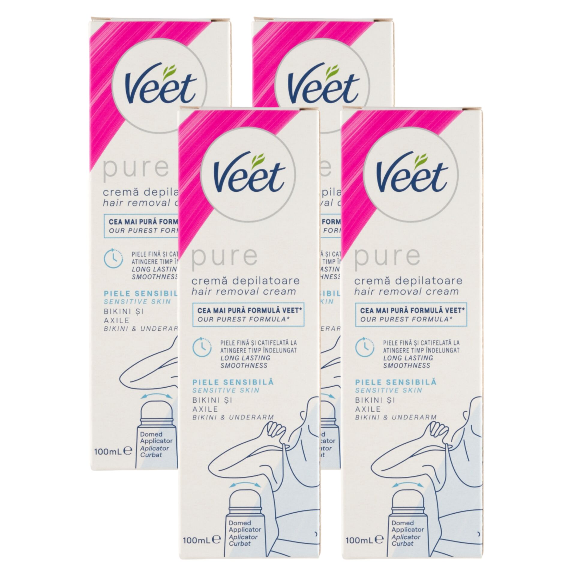 E-shop Veet Pure Depilačný krém pre citlivú pokožku 4x100ml