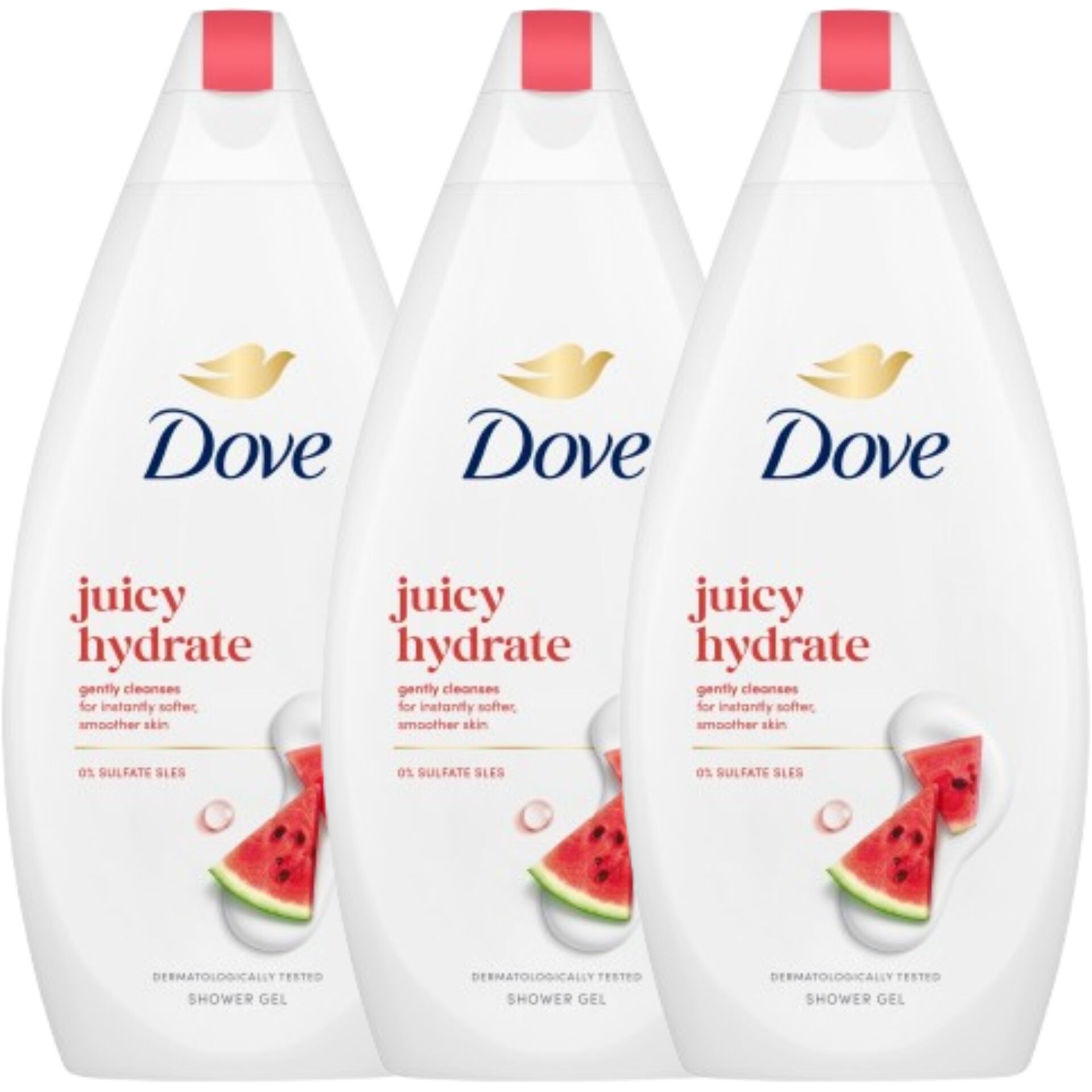 E-shop Dove Juicy Hydrate Krémový sprchový gél 3x450ml