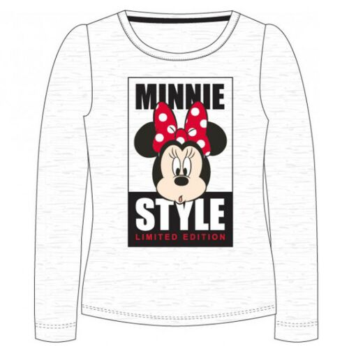 Disney Minnie Style szürke hosszú ujjú póló lányoknak, 122cm méret - Gyerek hosszú ujjú póló
