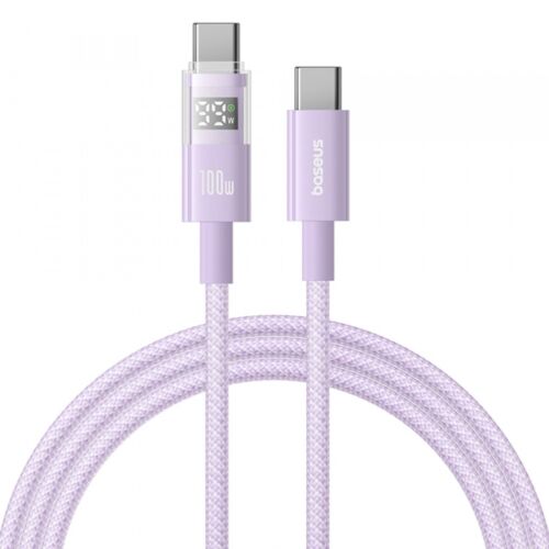USB-C - USB-C kábel Baseus Display 2, 100W, 5A, 2m, lila P10382702511-01 155110703 - USB kábel