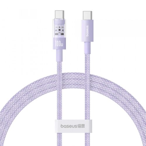 USB-C - USB-C kábel Baseus Gem, 100W, 5A, 1m, lila P10373000511-00 155110723 - USB kábel