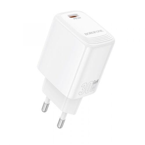 Borofone BN28 30W USB-C fali töltő, fehér - Telefon