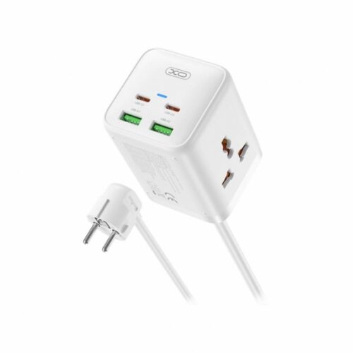 XO DESIGN WL24 elosztó 2 aljzattal és USB portokkal, fehér - Elosztó