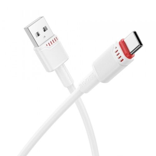 USB-A - USB-C kábel Borofone BX110 Beneficio, 18W, 3A, 1m, fehér 155111516 - USB kábel