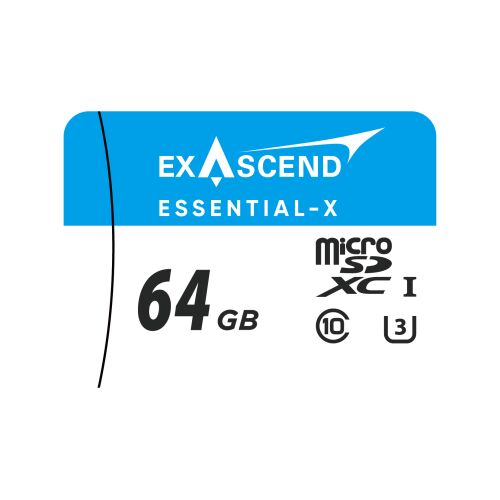 Exascend Essential-X 64GB microSD Kártya közelkép - Memóriakártya