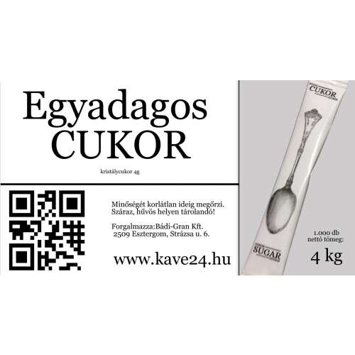 Kristálycukor 1 adagos 1x1000 db KARTONNAL