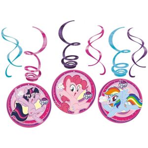 Комплект за парти декорация My Little Pony със спирални и кръгли декорации с участието на Twilight Sparkle, Pinkie Pie и Rainbow Dash - Amscan