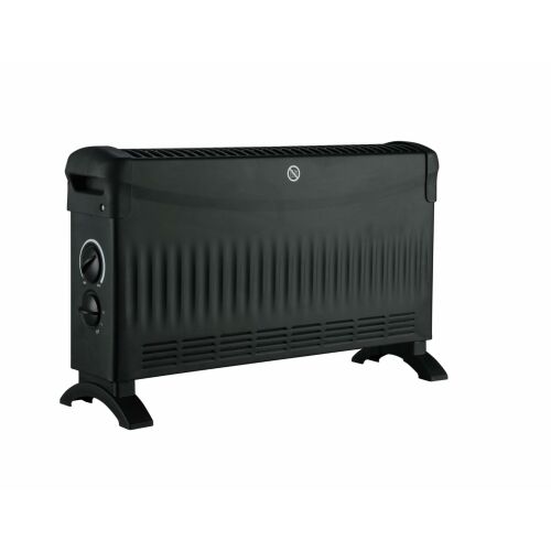 VOLTENO BASIC 2000W konvektoros fűtőtest ventilátorral, fekete, ferde nézet - Hősugárzó