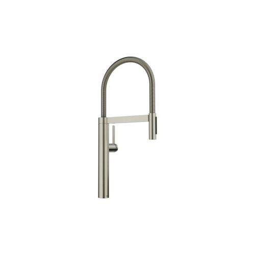 BLANCOCULINA-S II satin platinum konyhai csaptelep fehér háttérrel - Blanco
