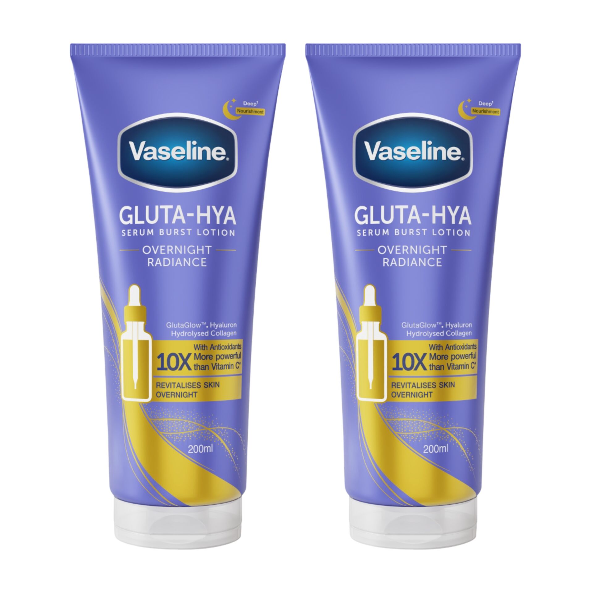 E-shop Telové mlieko Vaseline Overnight Radiance so sérom 2x200ml