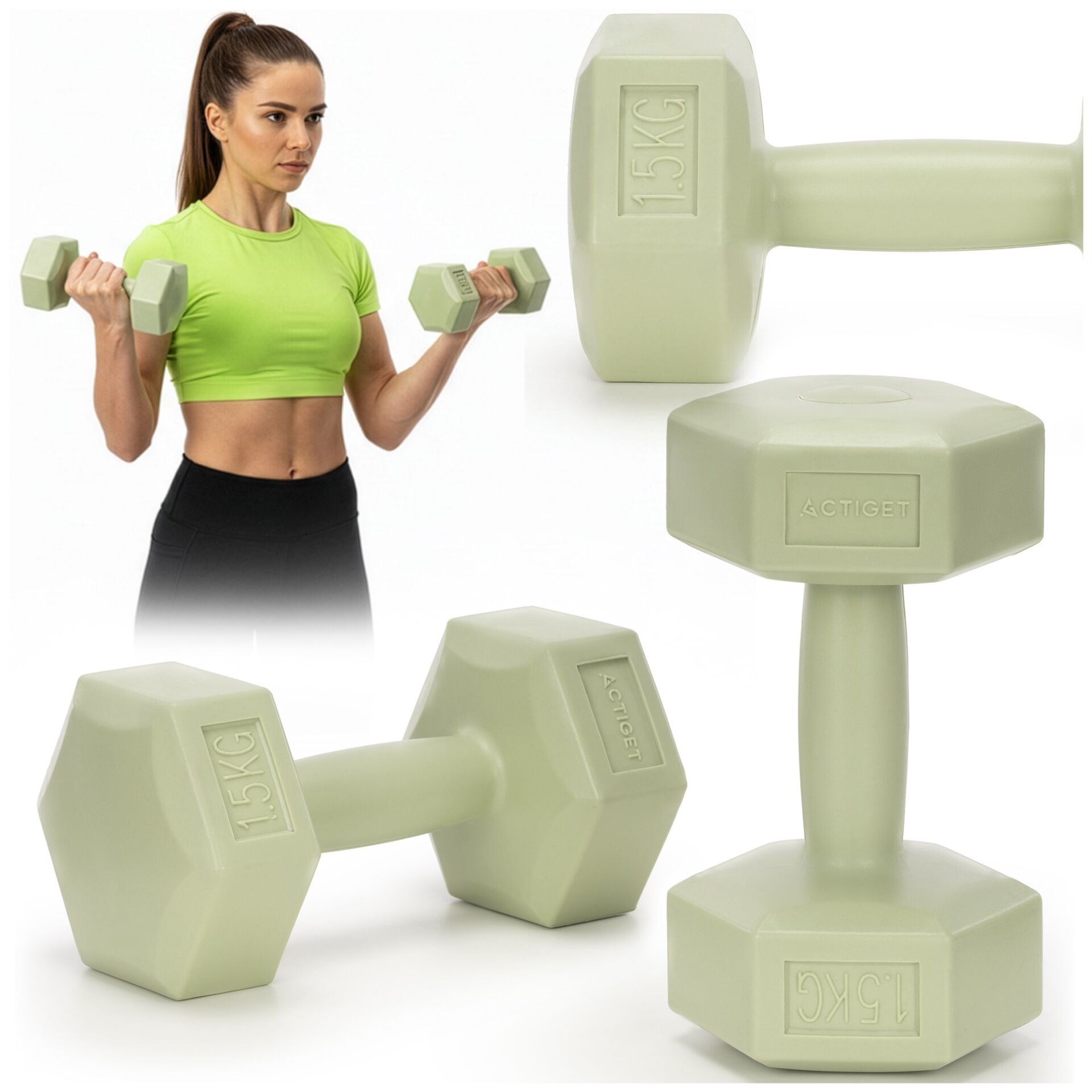 E-shop ActiGet Ručná činka 2x1,5kg - Zelená