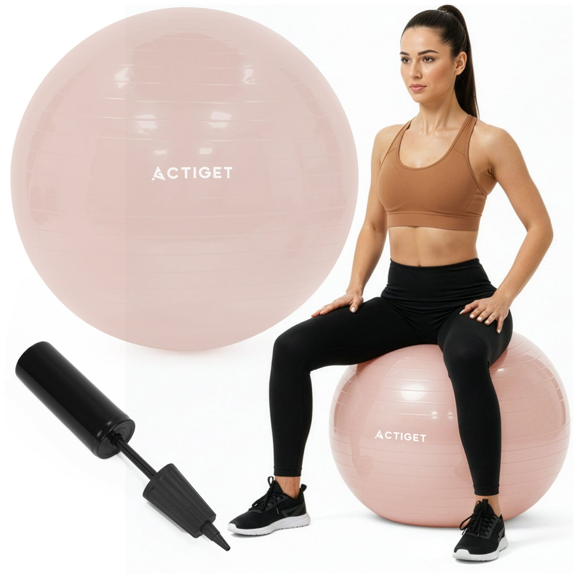 E-shop ActiGet Fitness lopta s pumpou 65cm - Ružová