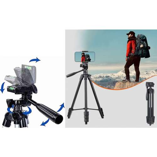 Nagy Tripod állvány vízmértékkel - Nagy méretű, Három lábú kamera és telefontartó 44001010