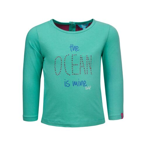 Lief zöld hosszú ujjú póló lányoknak, 'The Ocean is Mine' nyomtatással 