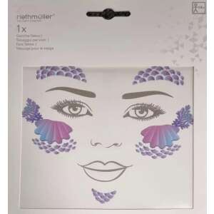 Mermaid face tattoo, 1 sheet, temporary, for kids, by Riethmüller - Tattoo