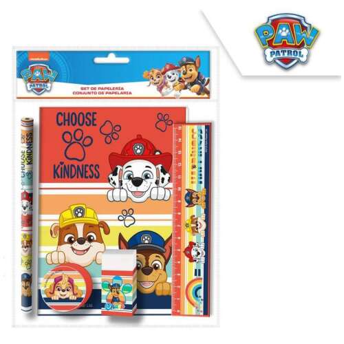 Paw Patrol Schreibwaren-Set mit Notizbuch, Bleistift, Radiergummi, Lineal und Spitzer