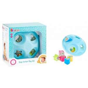 BamBam Formaválogató játék, kék formaválogató játék babáknak, játsz, hogy tanulj, 6 hónapos kortól, színes formákkal - BamBam