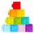BamBam rubber blocks stacked in a pyramid, educational toy for babies