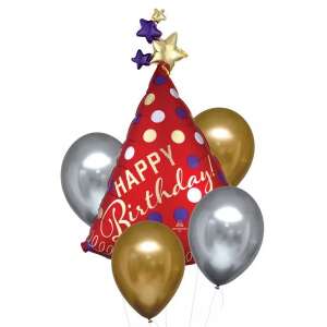 Szatén Luxe Happy Birthday fólia lufi 5 db-os szett 50279757 