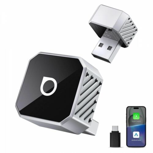 Ottocast Mini Cube vezeték nélküli CarPlay és Android Auto adapter iPhone és Android készülékekhez, fekete - Jármű és alkatrész