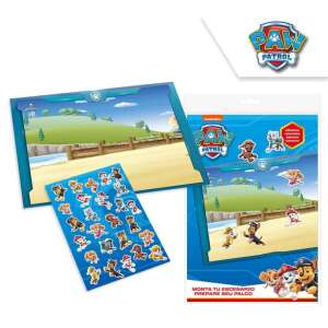 Paw Patrol sticker activity set with a cardboard background and stickers to decorate - Mancs Őrjárat