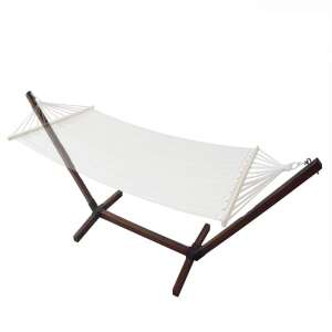 Timeless Tools Fa hammock stand with a white hammock, 120 kg weight capacity - Hammock