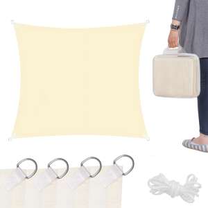Springos Négyszög Napvitorla 5x5m #bézs
