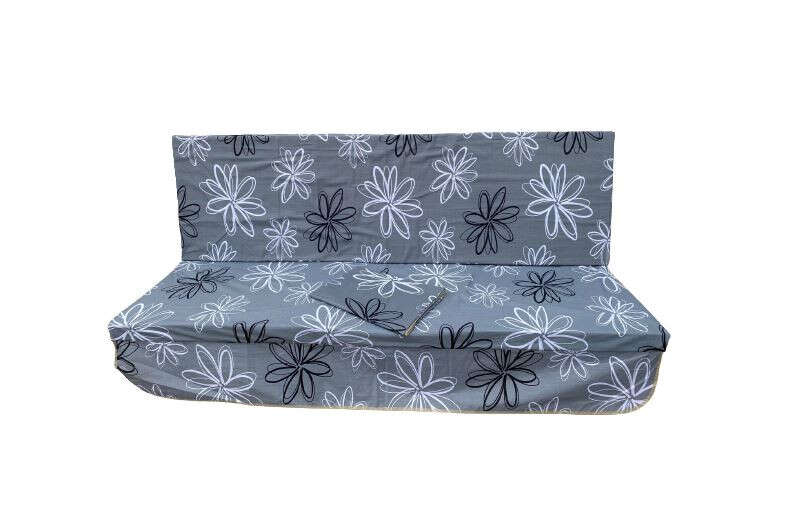 Hintaágy párnalap 170 cm 3 részes virág mintás szürke