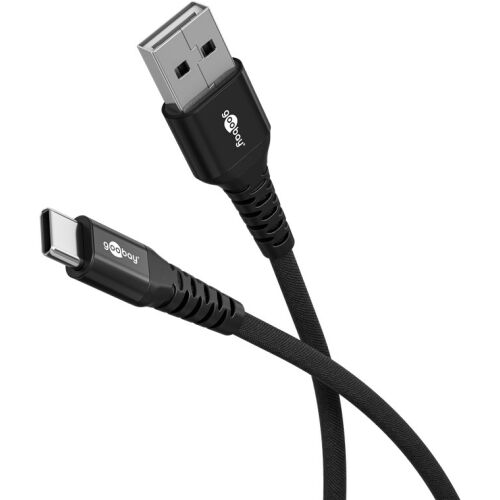 Goobay 74528 USB-C apa - USB-A apa 2.0 Adat és töltőkábel 3m - Fekete