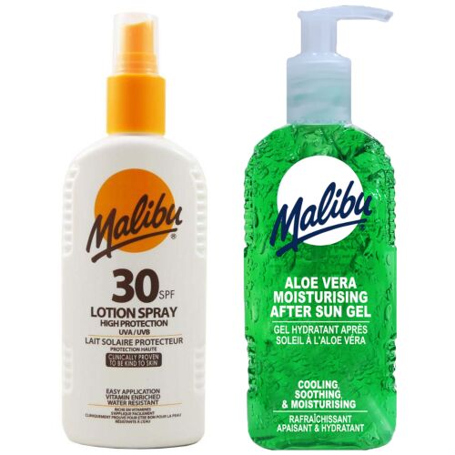 Malibu SPF30 vízálló spray 200ml + Aloe napozás utáni gél 200ml 155387086 - Fényvédő krém és naptej