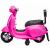 Oldalnézet fukszia színű akkumulátoros Vespa roller háttámlával
