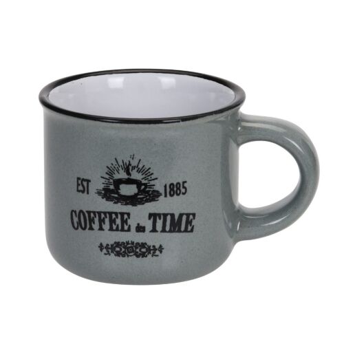 Egy darab 'Coffee Time' eszpresszó bögre, 100 ml-es, szürke - Bögre
