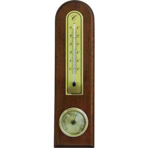 Brown wooden room thermometer and hygrometer, 2002 type - Room Thermometer