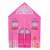 Iplay rosa Spielzelt, Hausdesign mit Fenstern und Blumen, Vorderansicht